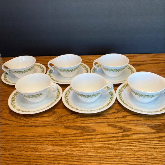 Corelle Dining 6 Corelle Spring Blossom Crazy Daisy Tea Cups And Saucers Poshmark